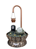 Shivling Water Fountain with LED Crystal Ball – Lotus Base