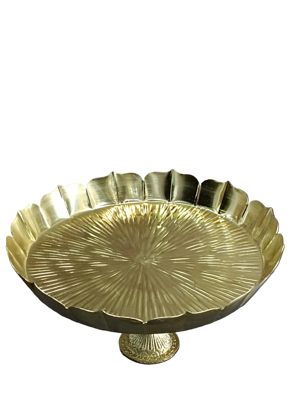Gold Lotus Urli Bowl on Peacock Stand – Festive Decor