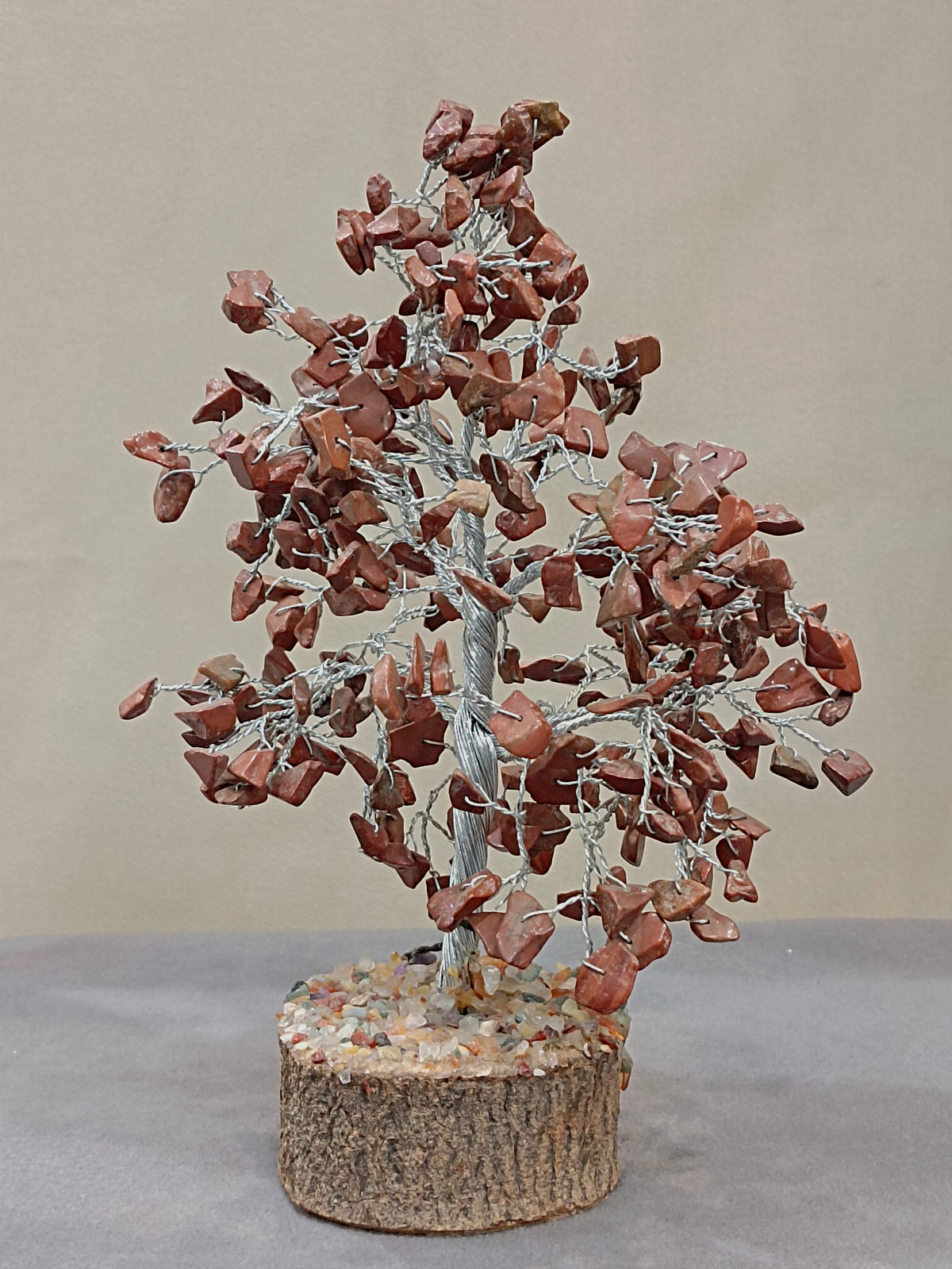 Red Jasper Crystal Tree – Silver Wire Feng Shui Stone Tree