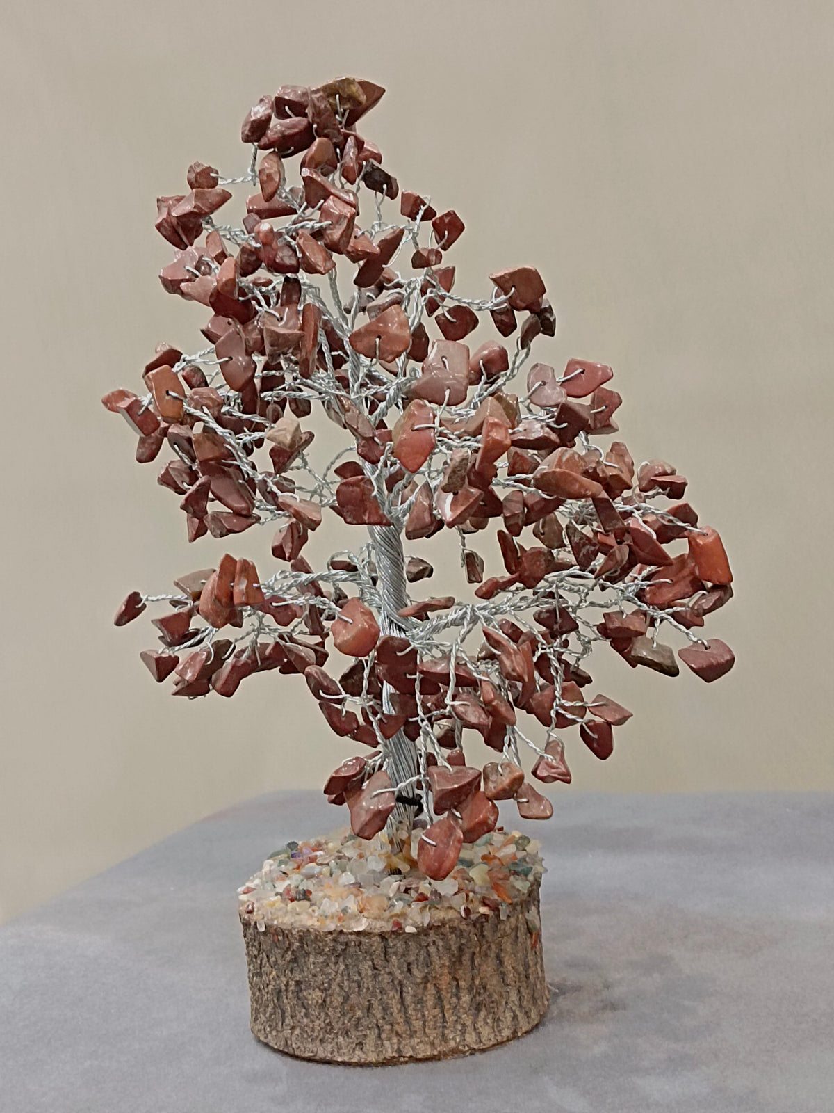 Red Jasper Crystal Tree – Silver Wire Feng Shui Stone Tree