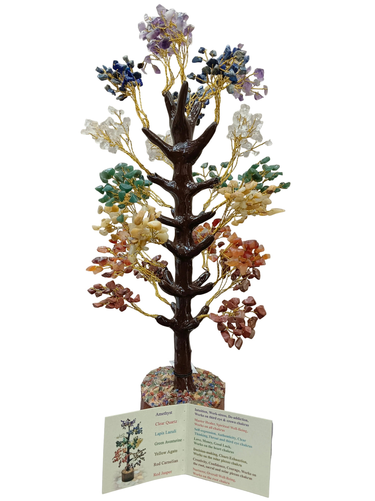 7 Chakra Tiered Crystal Tree – 16.5 Inch Gemstone Tree