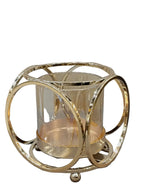 Gold Geometric Ring Candle Holder with Glass – Luxury Decor