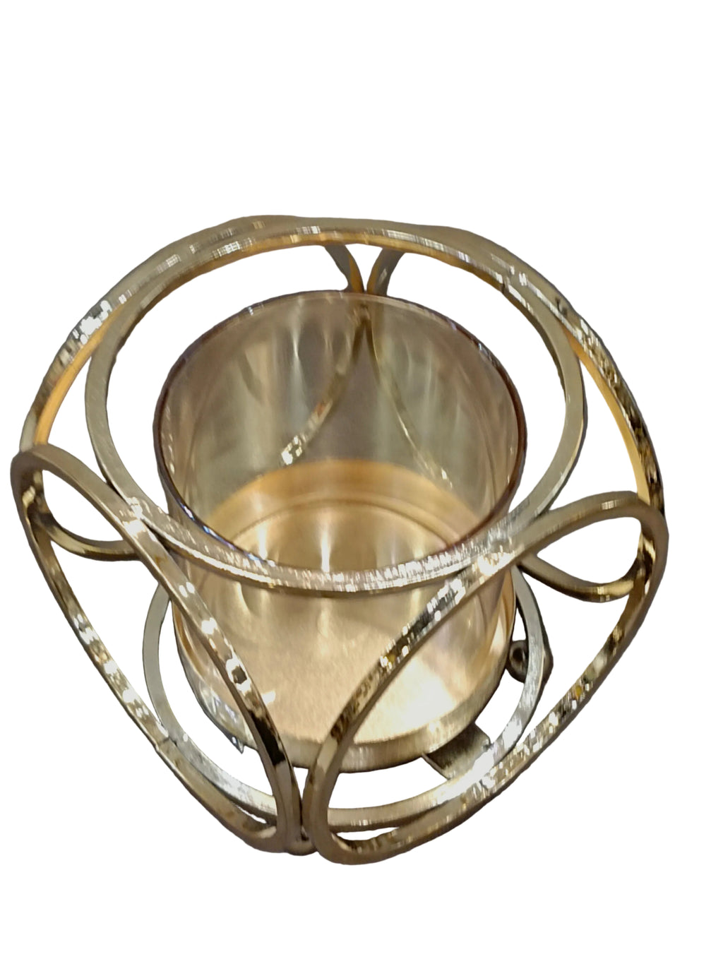 Gold Geometric Ring Candle Holder with Glass – Luxury Decor