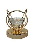 Gold Heart Ring Candle Holder with Crystal Diamond