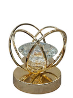 Gold Heart Ring Candle Holder with Crystal Diamond