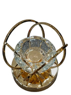 Gold Heart Ring Candle Holder with Crystal Diamond