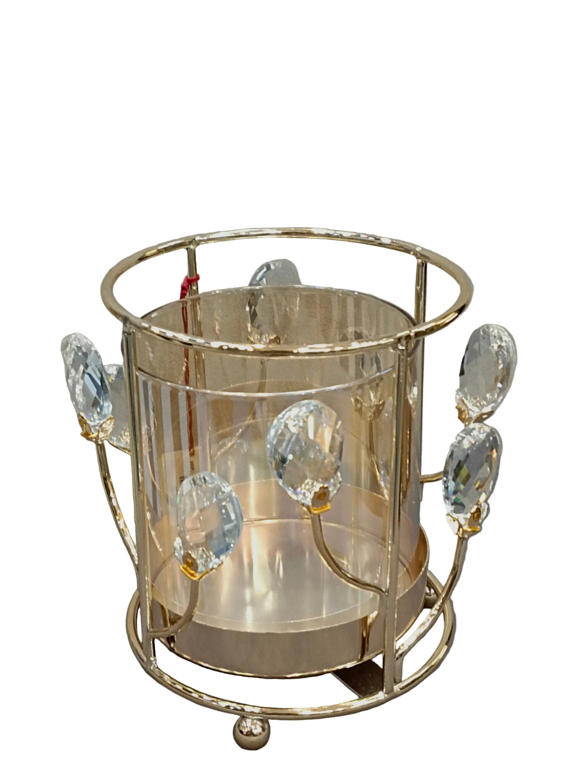 Gold Crystal Bud Candle Holder with Glass – Luxury Decor