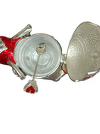 Silver & Red Elephant Bowl with Lid – Crystal Knob Decor