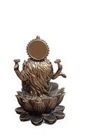 Lakshmi Ganesh Idol Set on Lotus with Base – Bronze Finish