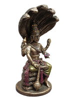 Lord Vishnu Sitting on Sheshnag Idol – Resin Bronze Finish (5.5 Inch)