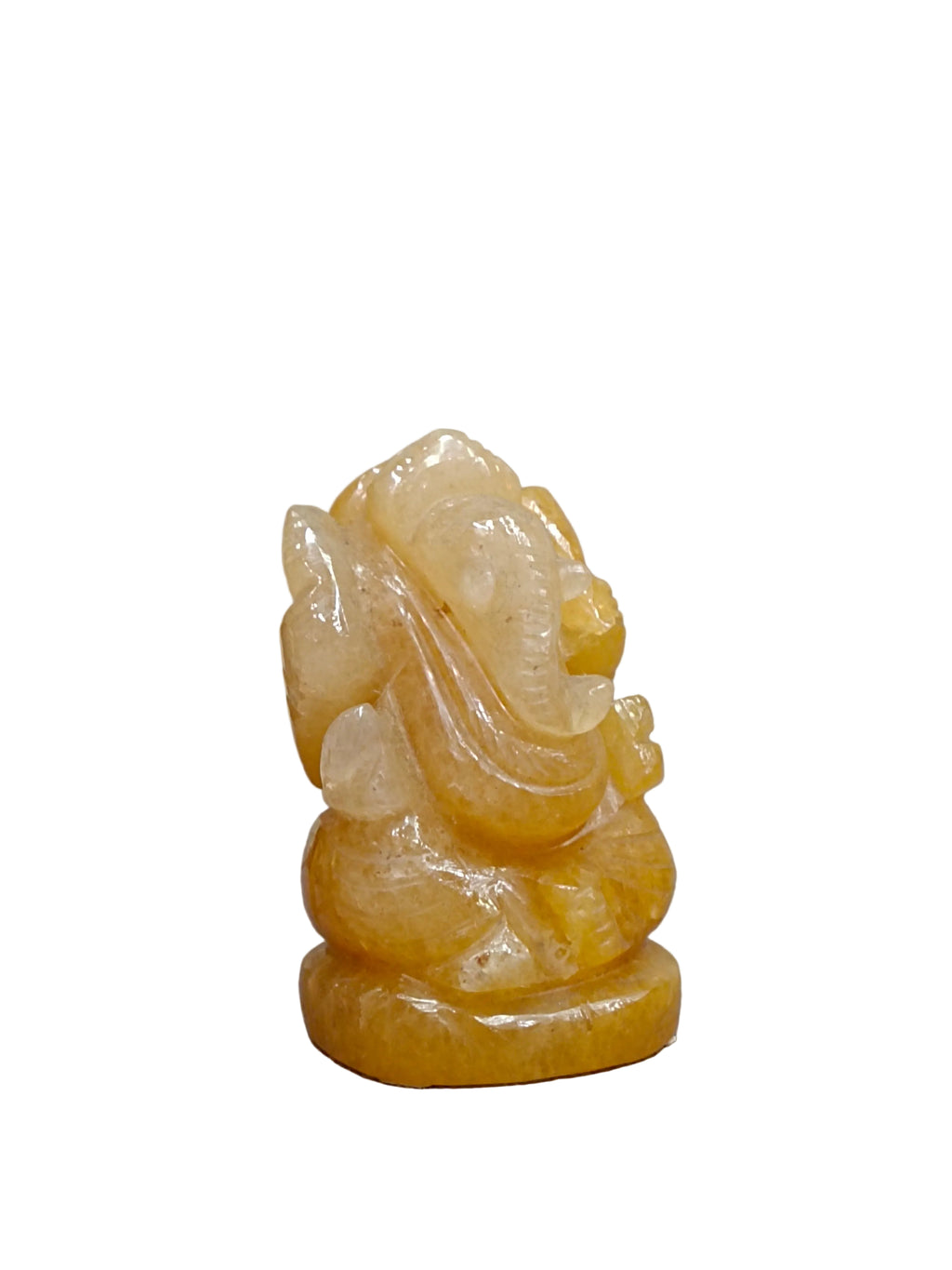 Yellow Stone Ganesh Idol – Hand-Carved Natural Stone (2.5 Inch)