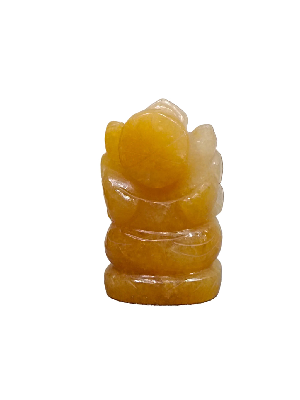 Yellow Stone Ganesh Idol – Hand-Carved Natural Stone (2.5 Inch)
