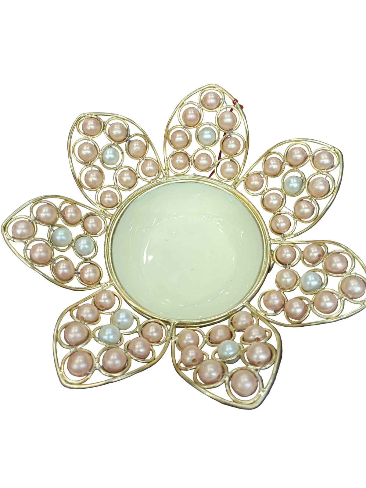 Gold Pearl Flower Urli Bowl – Decorative Floating Flower Bowl