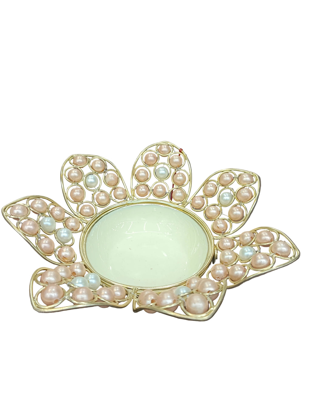 Gold Pearl Flower Urli Bowl – Decorative Floating Flower Bowl