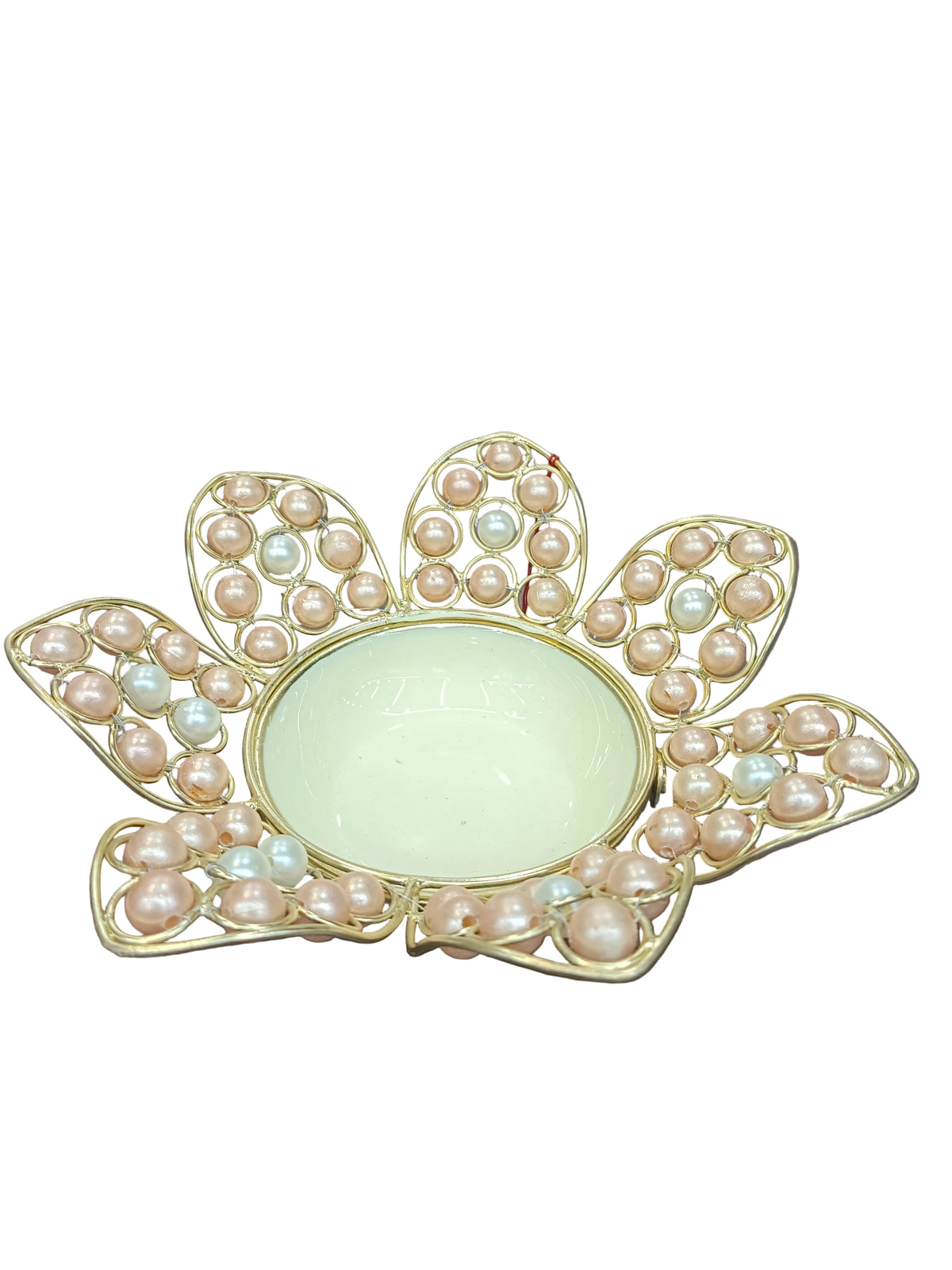 Gold Pearl Flower Urli Bowl – Decorative Floating Flower Bowl