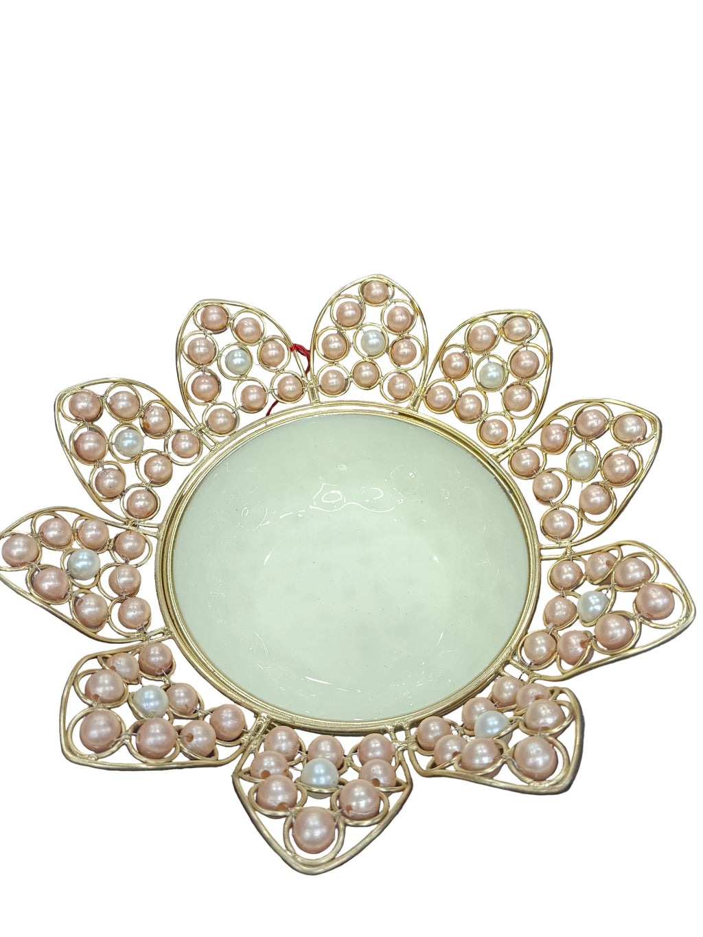 Large Gold Pearl Sunburst Urli Bowl – 13 Inch Decorative Urli