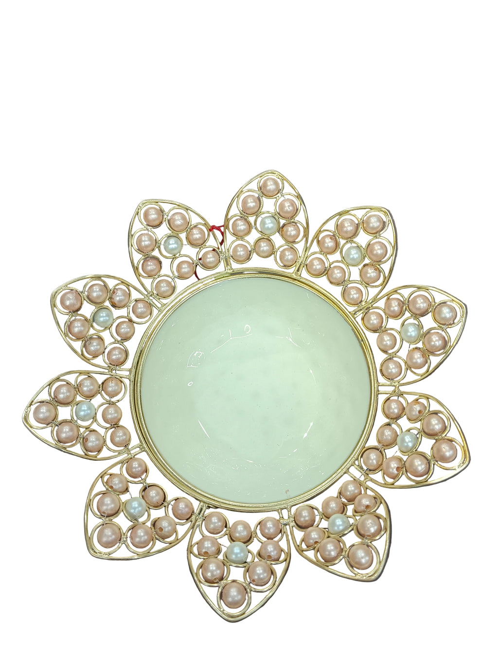 Large Gold Pearl Sunburst Urli Bowl – 13 Inch Decorative Urli