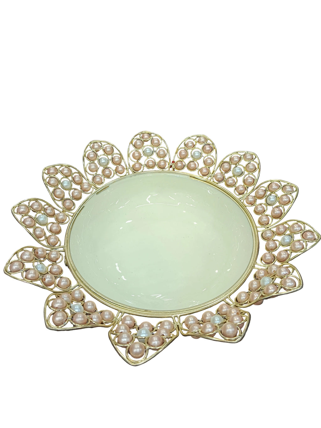 Large Gold Pearl Sunburst Urli Bowl – 13 Inch Decorative Urli
