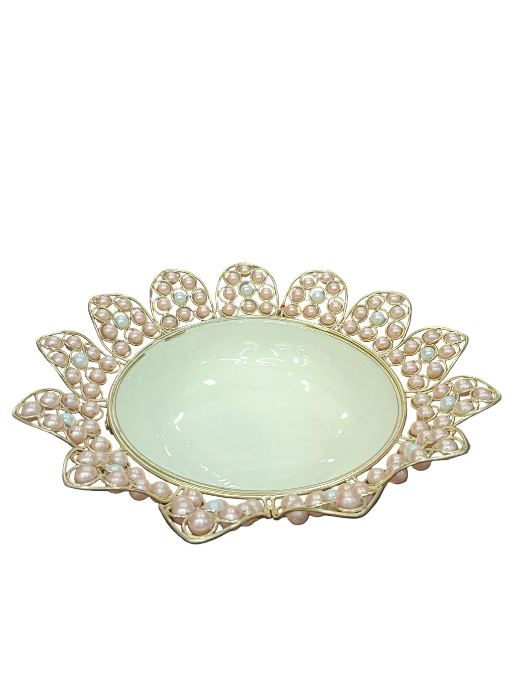 Large Gold Pearl Sunburst Urli Bowl – 13 Inch Decorative Urli