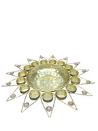 Gold Starburst Urli with 12 Tealight Holders – 14.5 Inch