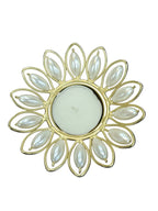 Gold Elephant Tealight Holder with Pearl Lotus – Diwali Diya Stand