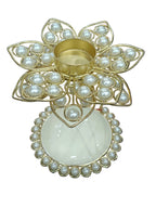 2-Tier Gold Pearl Lotus Tealight Urli – Diya & Urli Stand