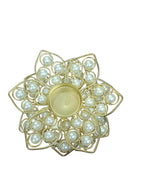 2-Tier Gold Pearl Lotus Tealight Urli – Diya & Urli Stand