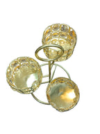 Gold 3-Tier Crystal Tealight Holder Stand with Handle