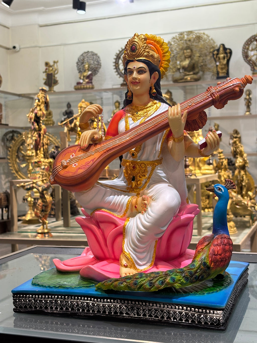 Divine Goddess Saraswati Idol – Veena Playing Wisdom Statue