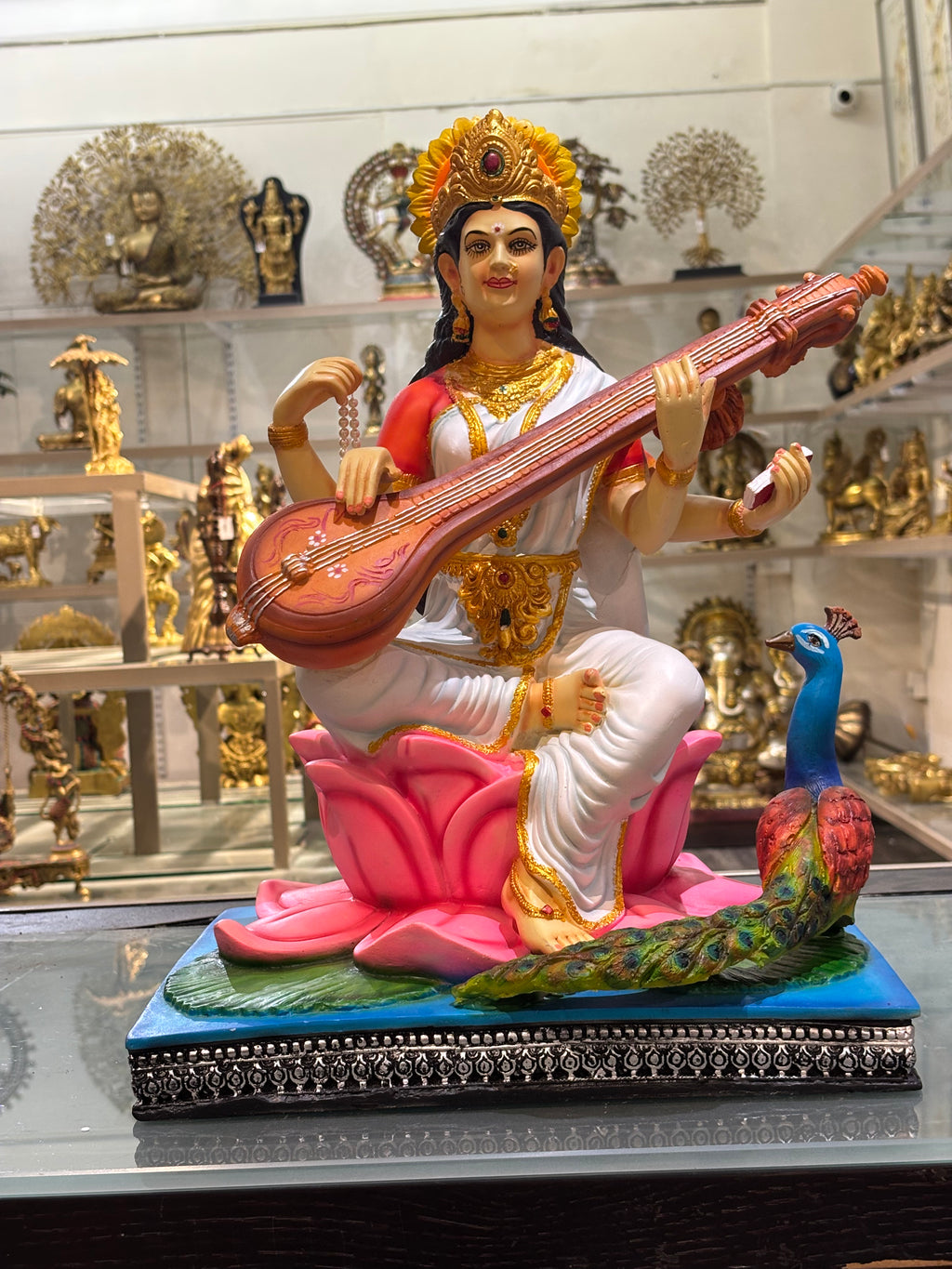 Divine Goddess Saraswati Idol – Veena Playing Wisdom Statue
