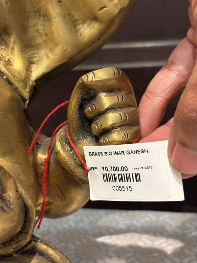 Brass Lord Ganesha Idol – Traditional Golden Blessings