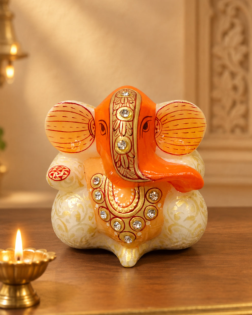 Marble Appu Ganesh Zari Paint – Elegant Ganesh
