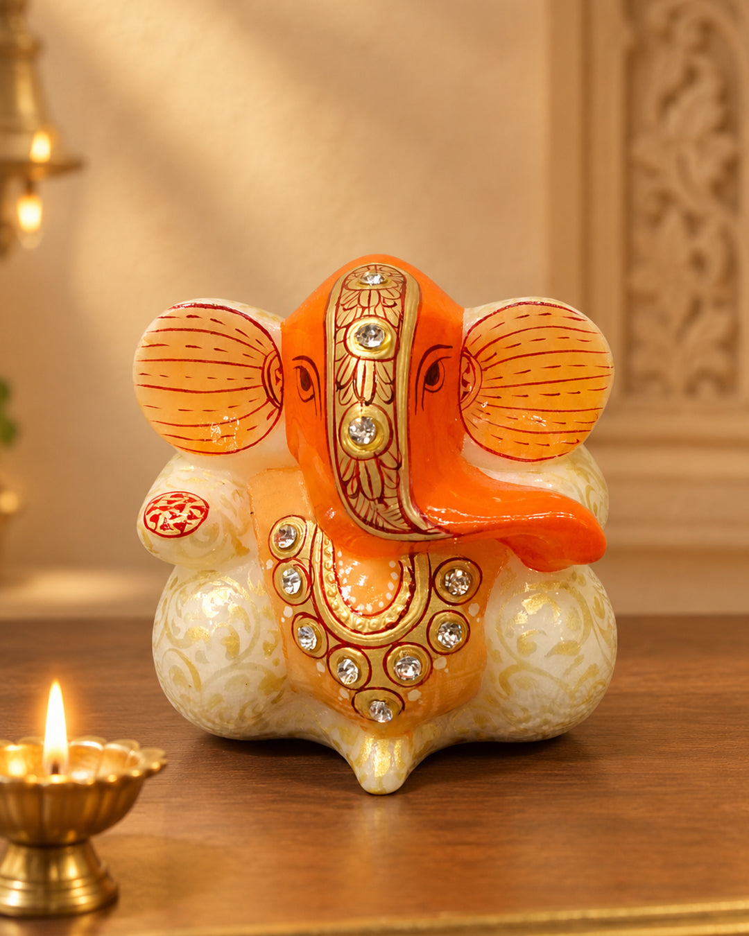 Marble Appu Ganesh Zari Paint – Elegant Ganesh