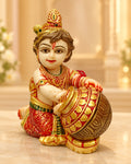 Marble Dust Makhan Krishna Statue – Bal Krishna with Makhan Pot