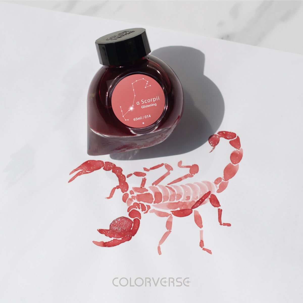 Colorverse Fountain Pen Ink | Red | Project Ink | α Scorpii Glistening- 65ml