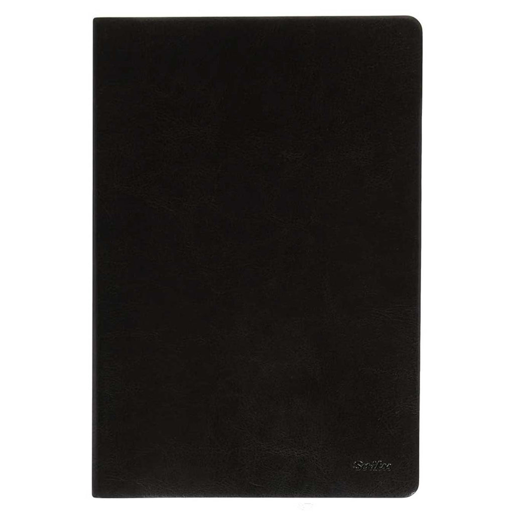 Scrikss A5 Blank Premium Notebook – Black Vinyl Leather Soft Cover