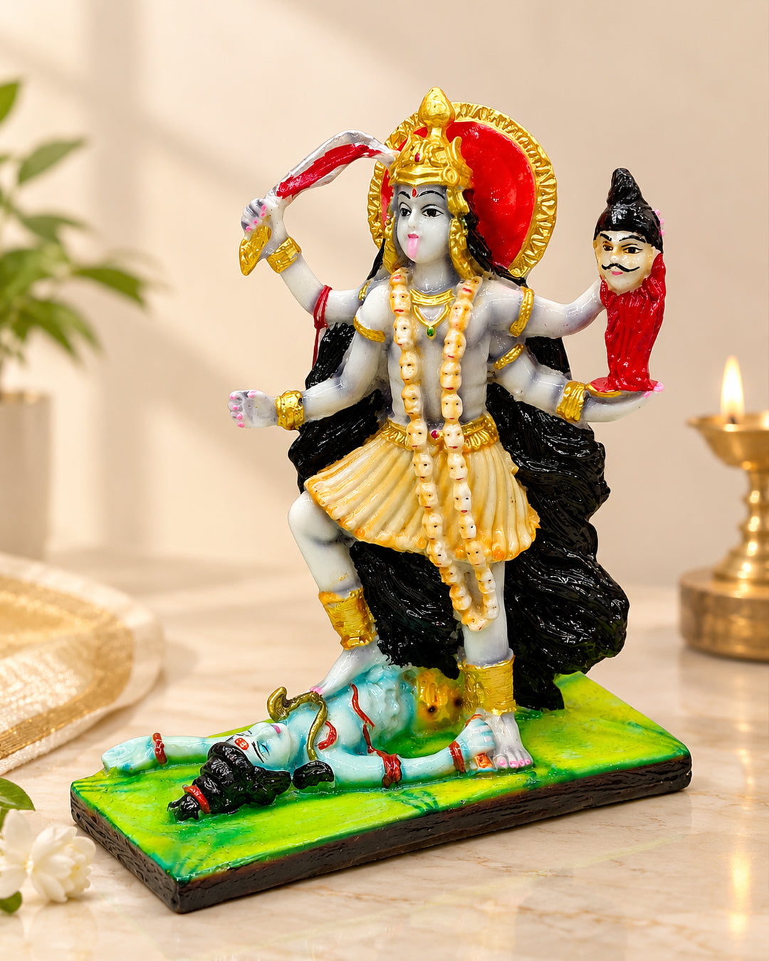 Goddess Kali Maa Fiber Statue with Multiple Arms