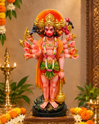 Panchamukhi Hanuman Statue – Colorful Five-Faced Fiber Idol with Gada