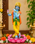 Krishna Fiber Statue with Flute – Traditional Krishna Idol