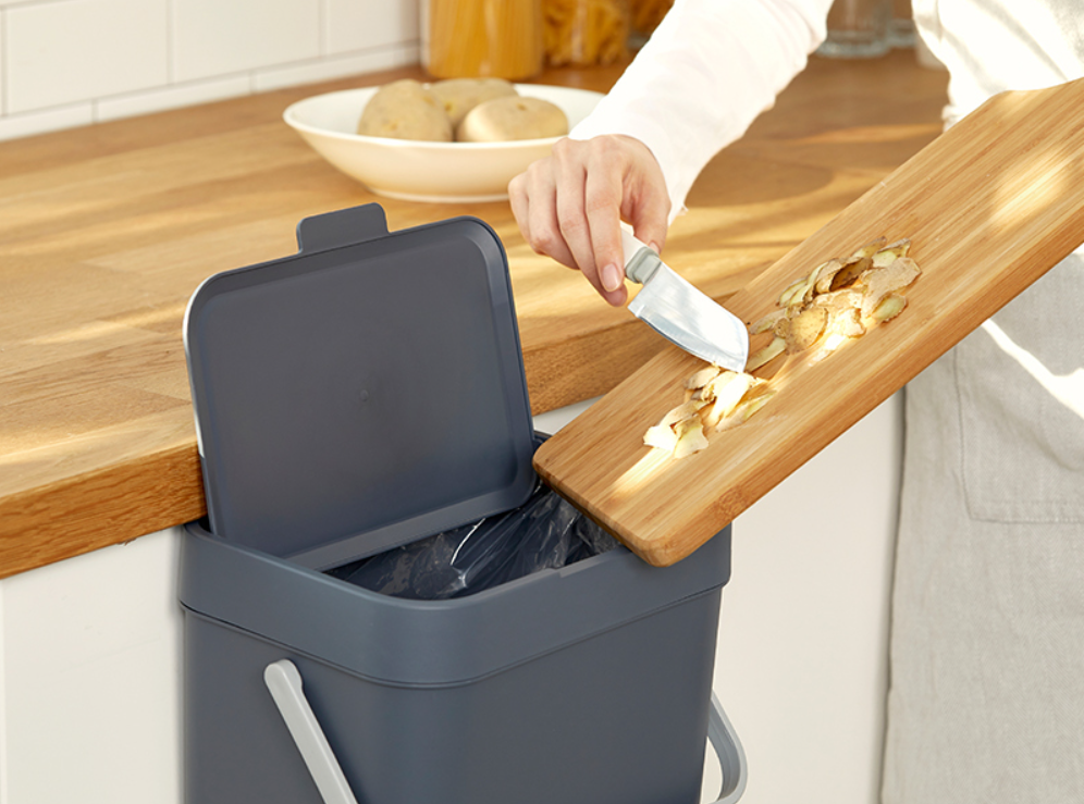Litem Hanging Food Waste Bin with Basket  - DARK GREY
