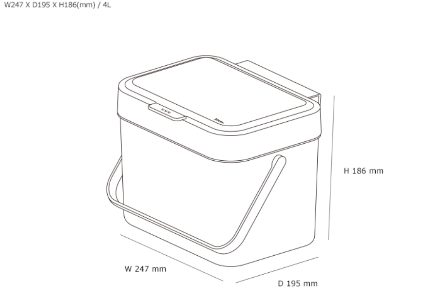 Litem Hanging Food Waste Bin with Basket Compact Hanging Design-Ivory