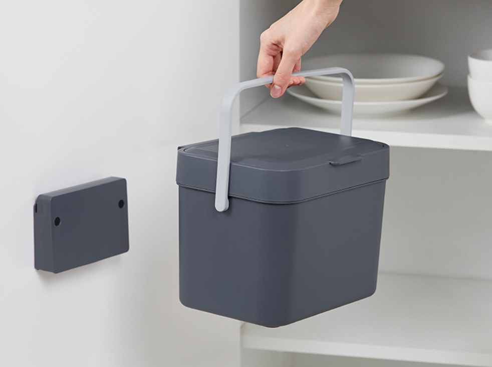 Litem Hanging Food Waste Bin with Basket  - DARK GREY