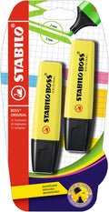 Stabilo Boss Highlighter Cardb-Pack Of 2  Blister - Yellow