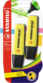 Stabilo Boss Highlighter Cardb-Pack Of 2  Blister - Yellow