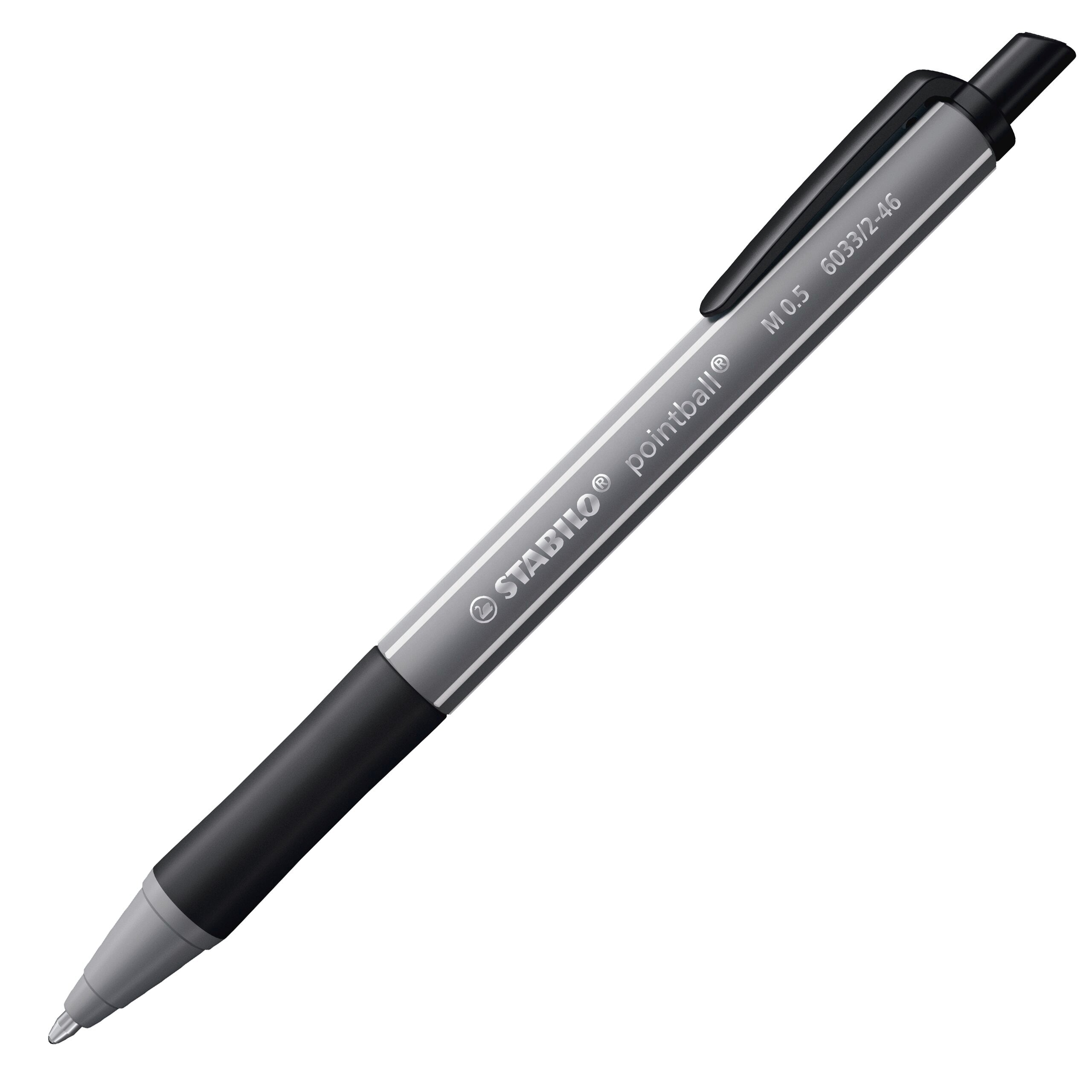 Stabilo Pointball Colorful - Dark Grey Ballpoint Pen - Pack Of 10