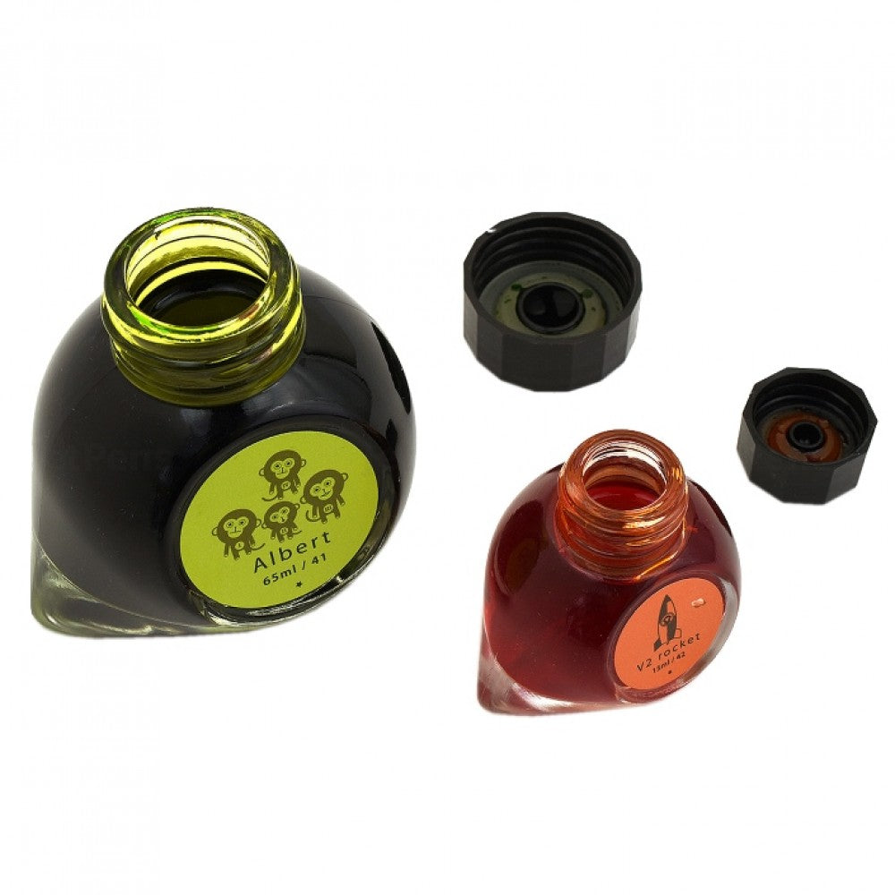 Colorverse Ink | Trailblazer In Space | Albert Light Green & V2 Rocket Orange | 65ml & 15ml | 2 Bottle Set - penpencilink