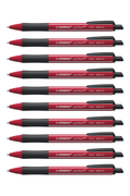 Stabilo Pointball Naturecol Wildflower - Burgundy with Blue Ink Ballpoint Pen - Pack of 10