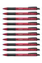 Stabilo Pointball Naturecol Wildflower - Burgundy with Blue Ink Ballpoint Pen - Pack of 10