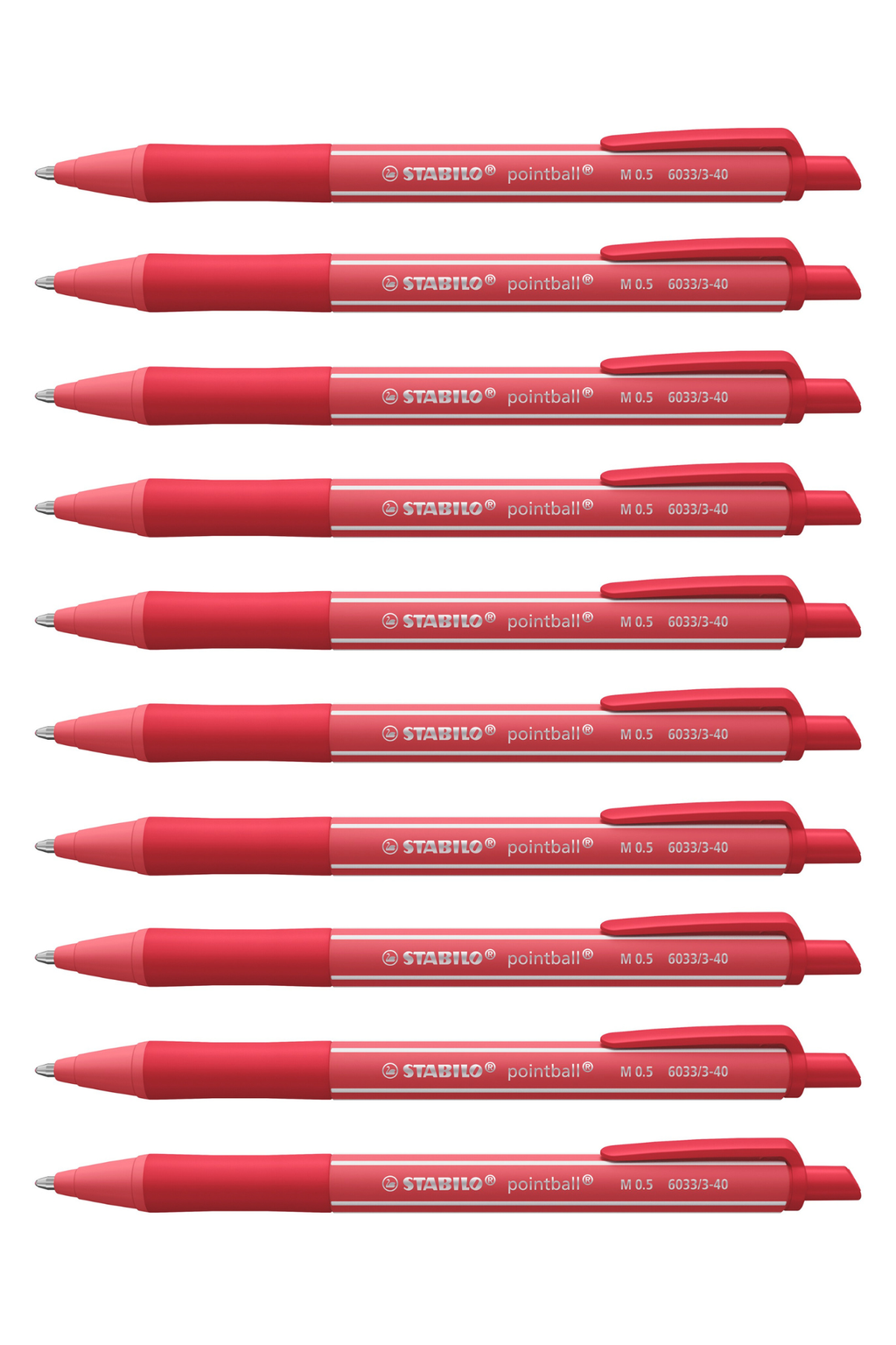 Stabilo Pointball Colorful - Rust Red Ballpoint Pen - Pack Of 10