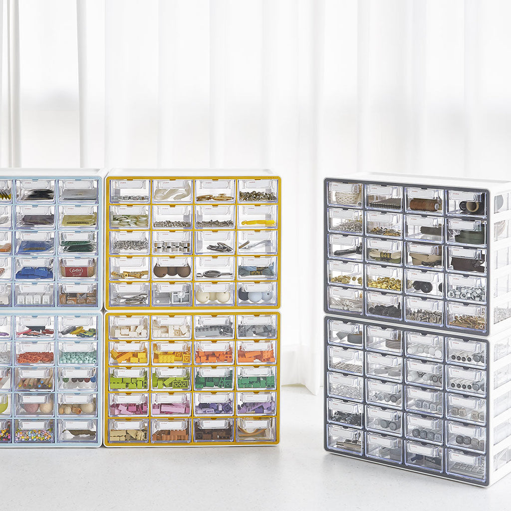 Sysmax | Multi Utility  Storage Box | 20 Drawers | Organizer | Yellow | Up System | For Office & Home